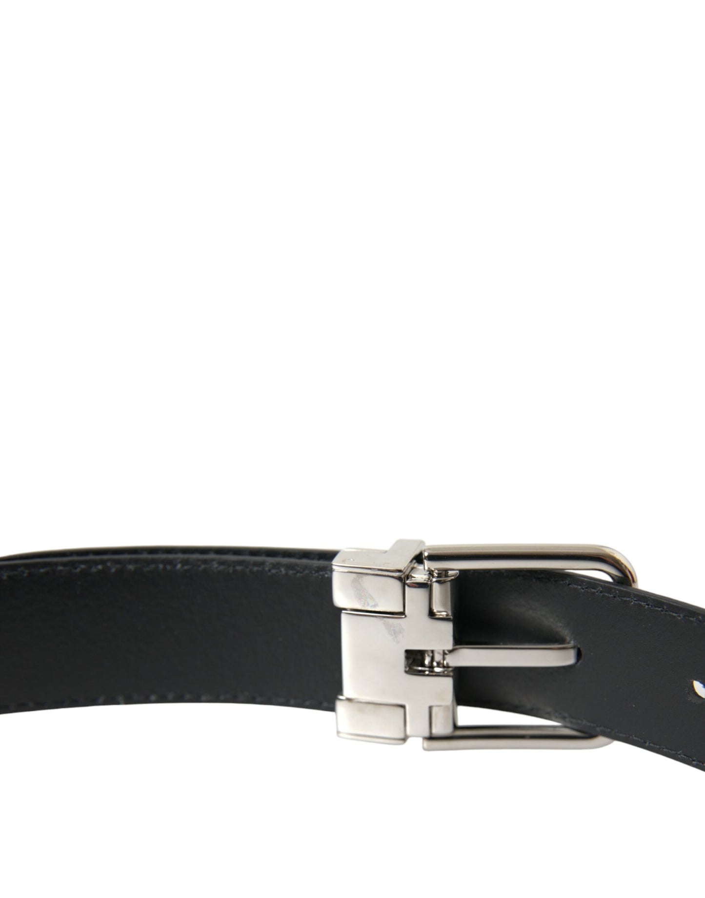 Dolce & Gabbana Elegant Black Leather Belt with Metal Buckle