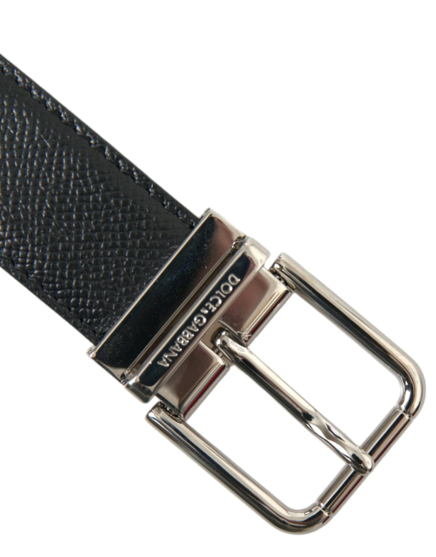 Dolce & Gabbana Elegant Black Leather Belt with Metal Buckle