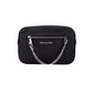 Michael Kors Jet Set East West Large Black Leather Zip Chain Crossbody Bag