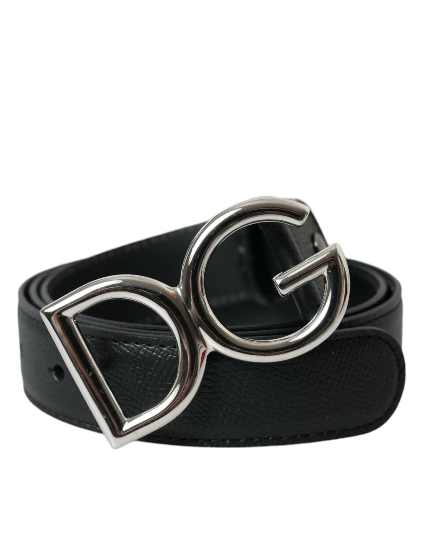 Dolce & Gabbana Elegant Black Leather Belt with Metal Buckle