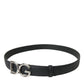 Dolce & Gabbana Elegant Black Leather Belt with Metal Buckle