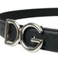 Dolce & Gabbana Elegant Black Leather Belt with Metal Buckle