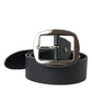 Dolce & Gabbana Elegant Black Leather Belt with Metal Buckle