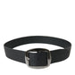 Dolce & Gabbana Elegant Black Leather Belt with Metal Buckle