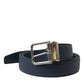 Dolce & Gabbana Elegant Navy Blue Leather Belt