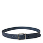 Dolce & Gabbana Elegant Navy Blue Leather Belt