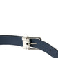 Dolce & Gabbana Elegant Navy Blue Leather Belt