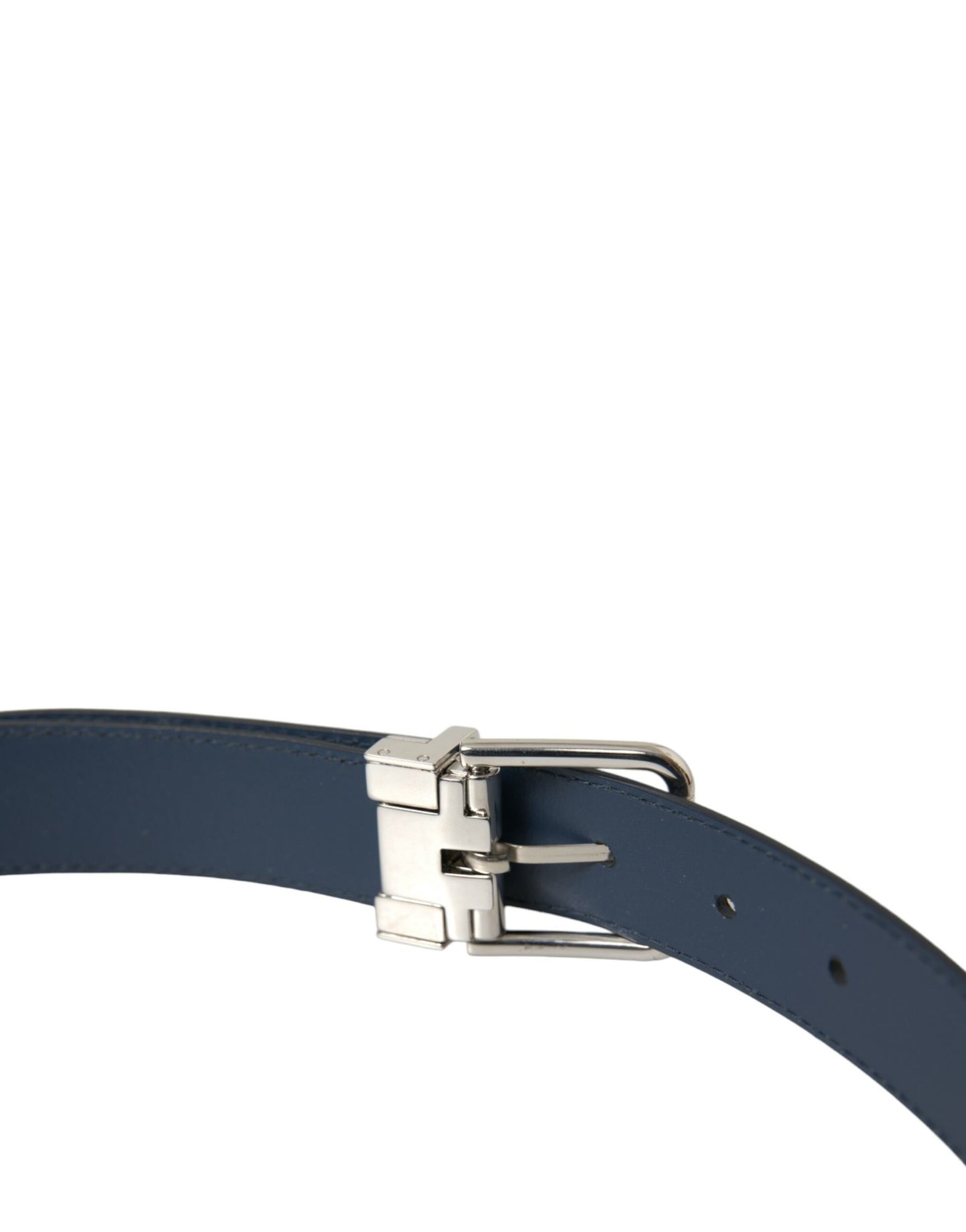 Dolce & Gabbana Elegant Navy Blue Leather Belt