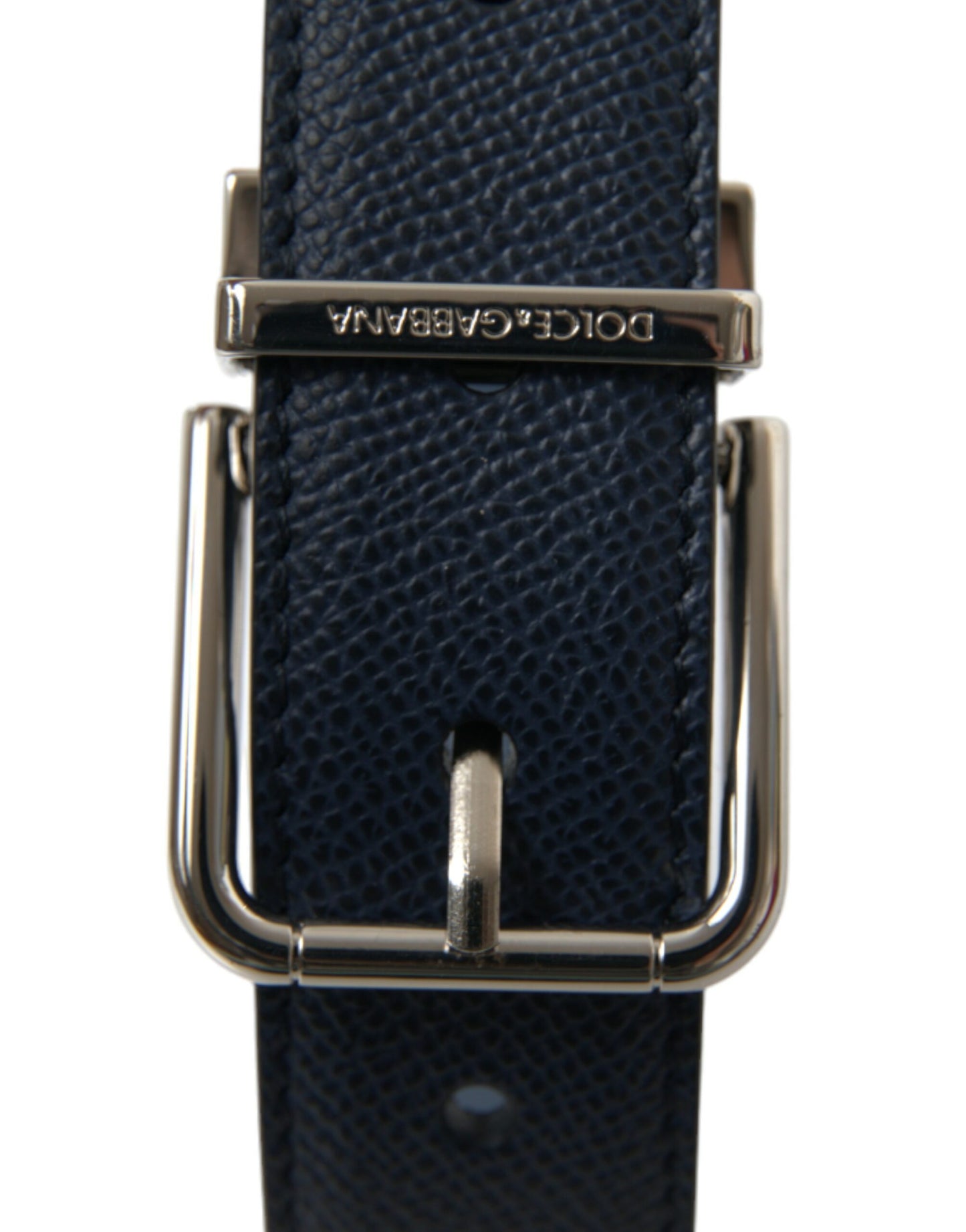 Dolce & Gabbana Elegant Navy Blue Leather Belt