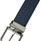 Dolce & Gabbana Elegant Navy Blue Leather Belt