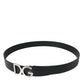 Dolce & Gabbana Elegant Black Calf Leather Belt with Metal Buckle