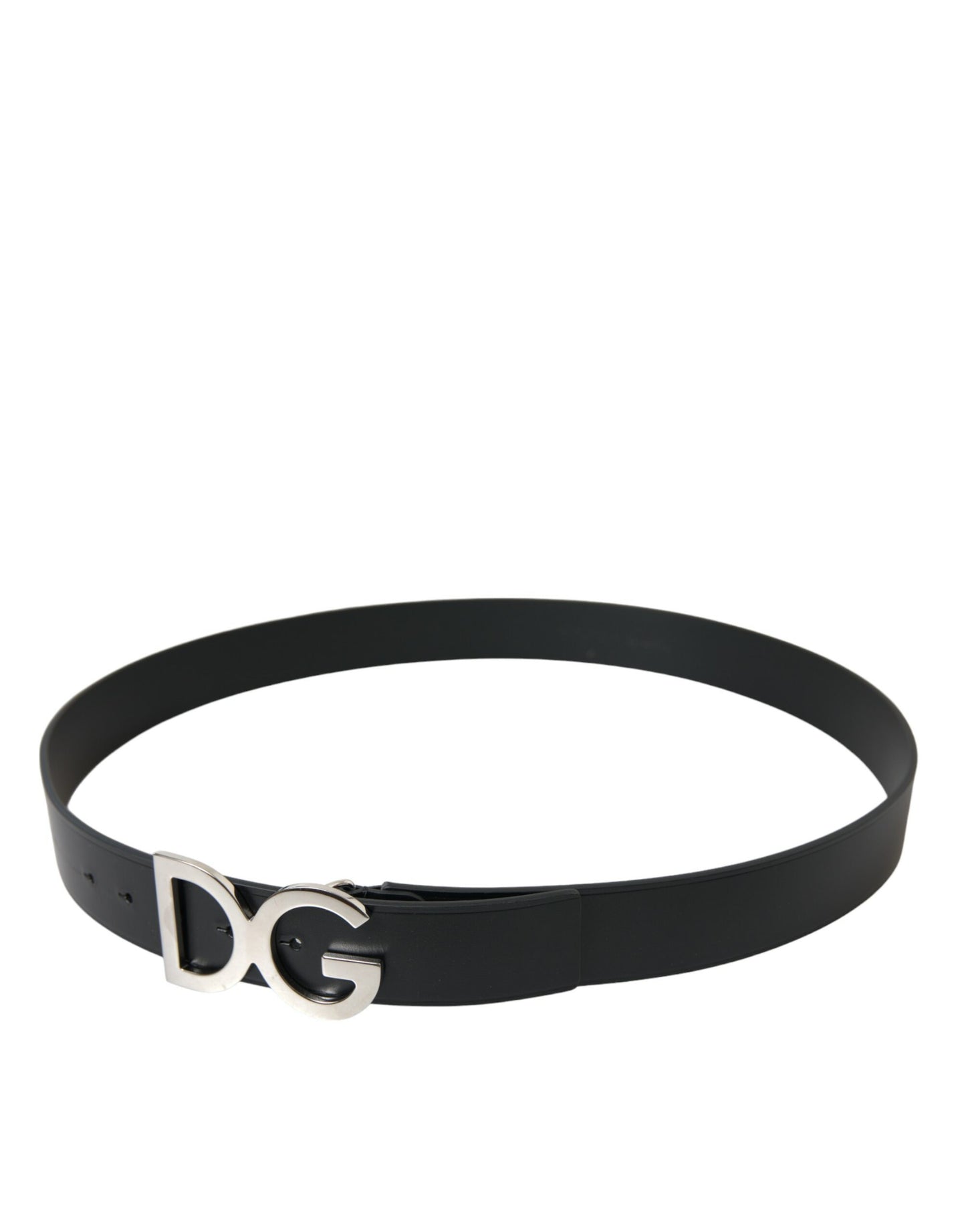 Dolce & Gabbana Elegant Black Calf Leather Belt with Metal Buckle