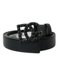 Dolce & Gabbana Elegant Black Leather Belt with Metal Buckle