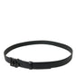 Dolce & Gabbana Elegant Black Leather Belt with Metal Buckle