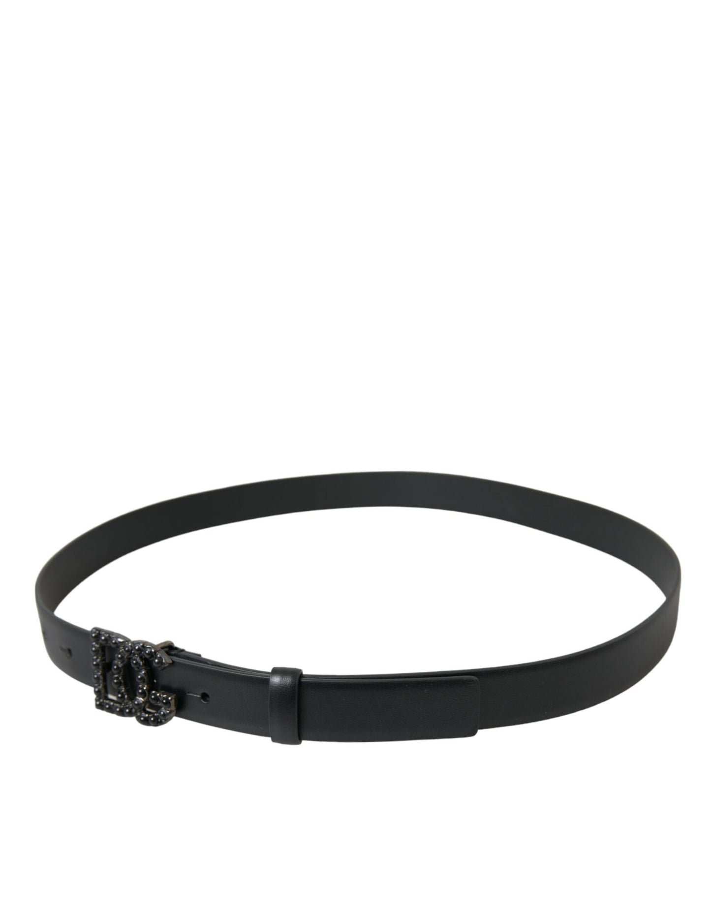 Dolce & Gabbana Elegant Black Leather Belt with Metal Buckle