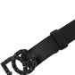 Dolce & Gabbana Elegant Black Leather Belt with Metal Buckle