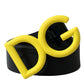 Dolce & Gabbana Elegant Black and Yellow Designer Belt