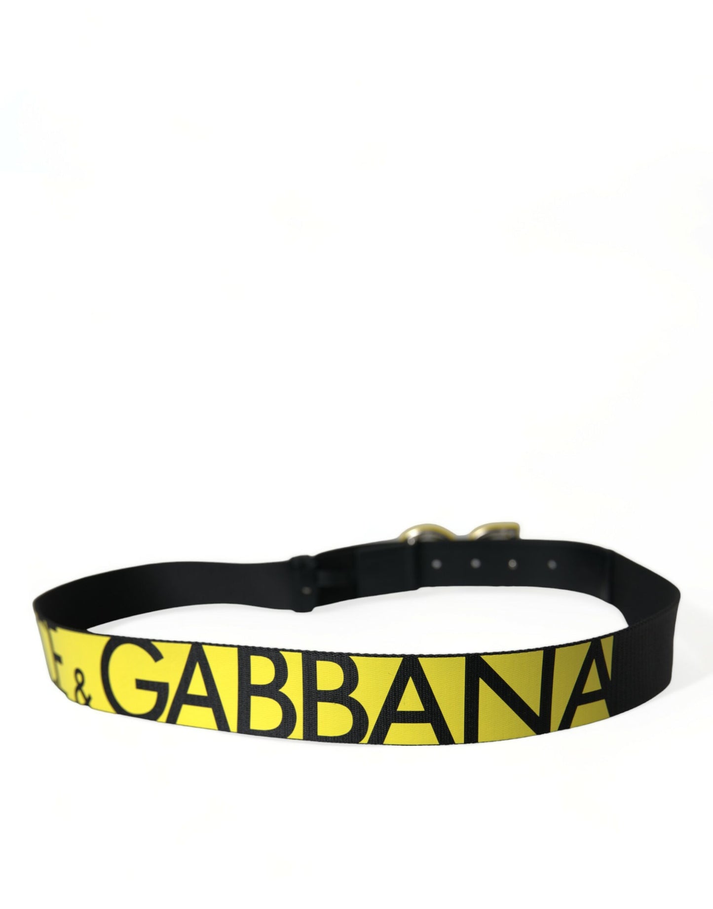 Dolce & Gabbana Elegant Black and Yellow Designer Belt