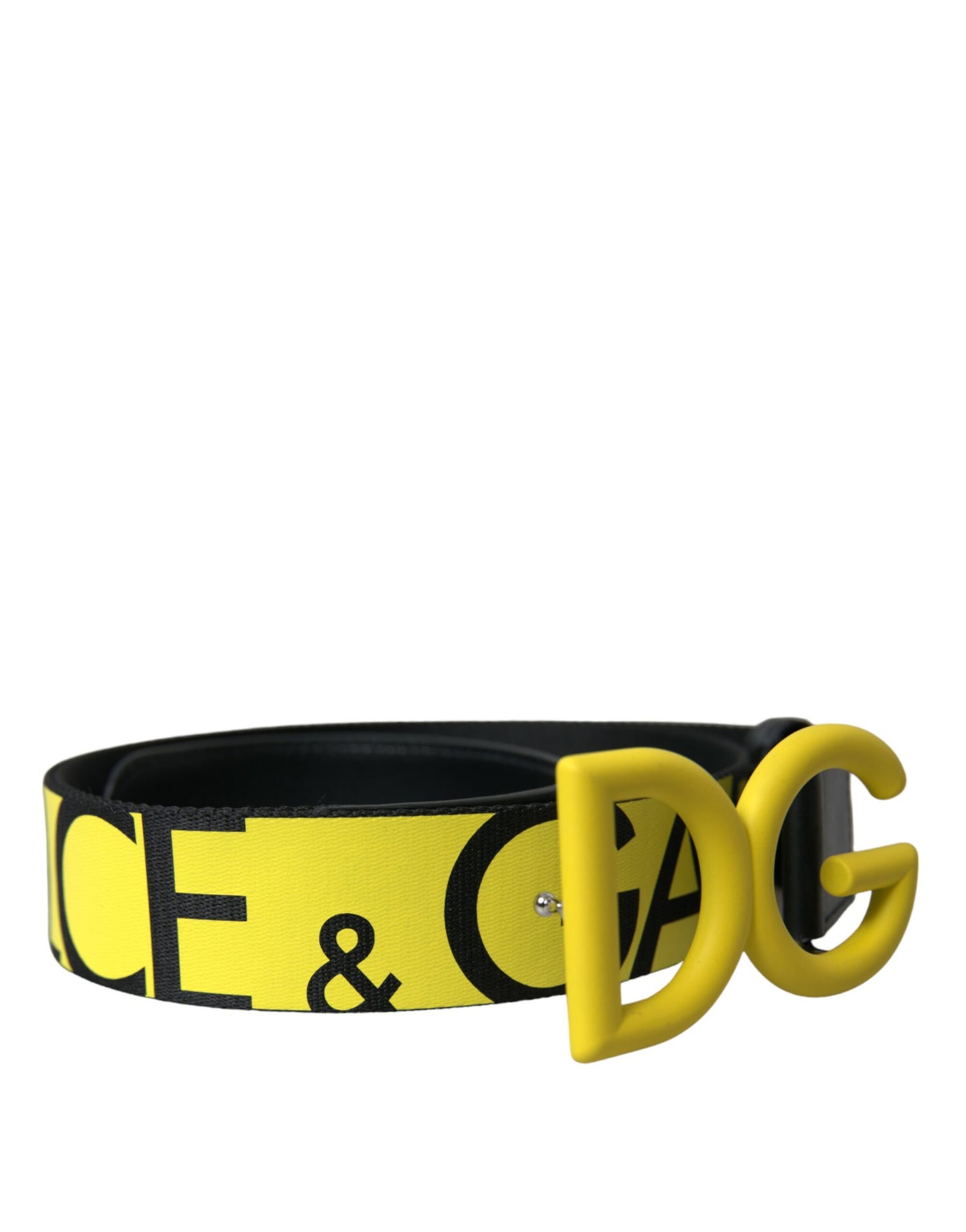 Dolce & Gabbana Elegant Black and Yellow Designer Belt