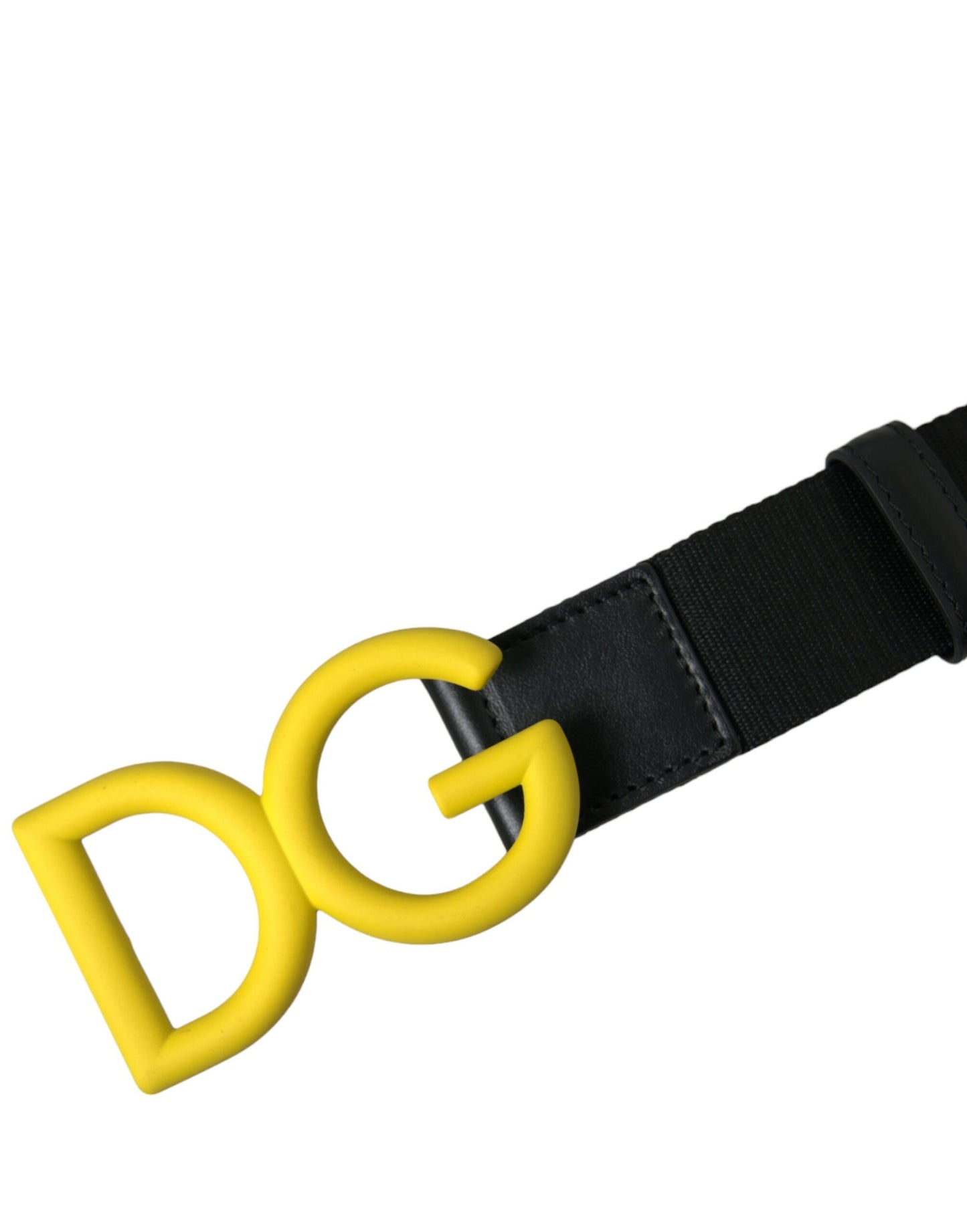 Dolce & Gabbana Elegant Black and Yellow Designer Belt