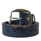 Dolce & Gabbana Elegant Blue Calf Leather Belt with Metal Buckle