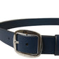 Dolce & Gabbana Elegant Blue Calf Leather Belt with Metal Buckle