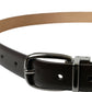 Dolce & Gabbana Elegant Dark Brown Leather Belt