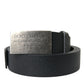 Dolce & Gabbana Elegant Black Leather Belt with Metal Buckle