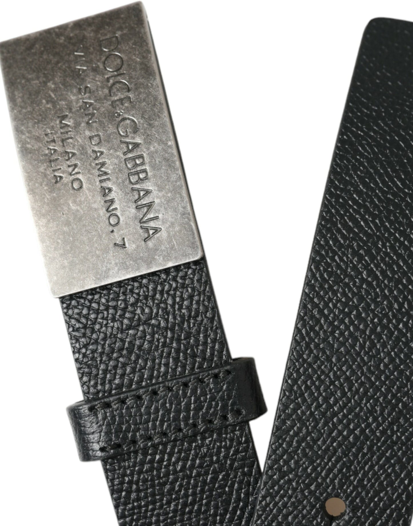 Dolce & Gabbana Elegant Black Leather Belt with Metal Buckle