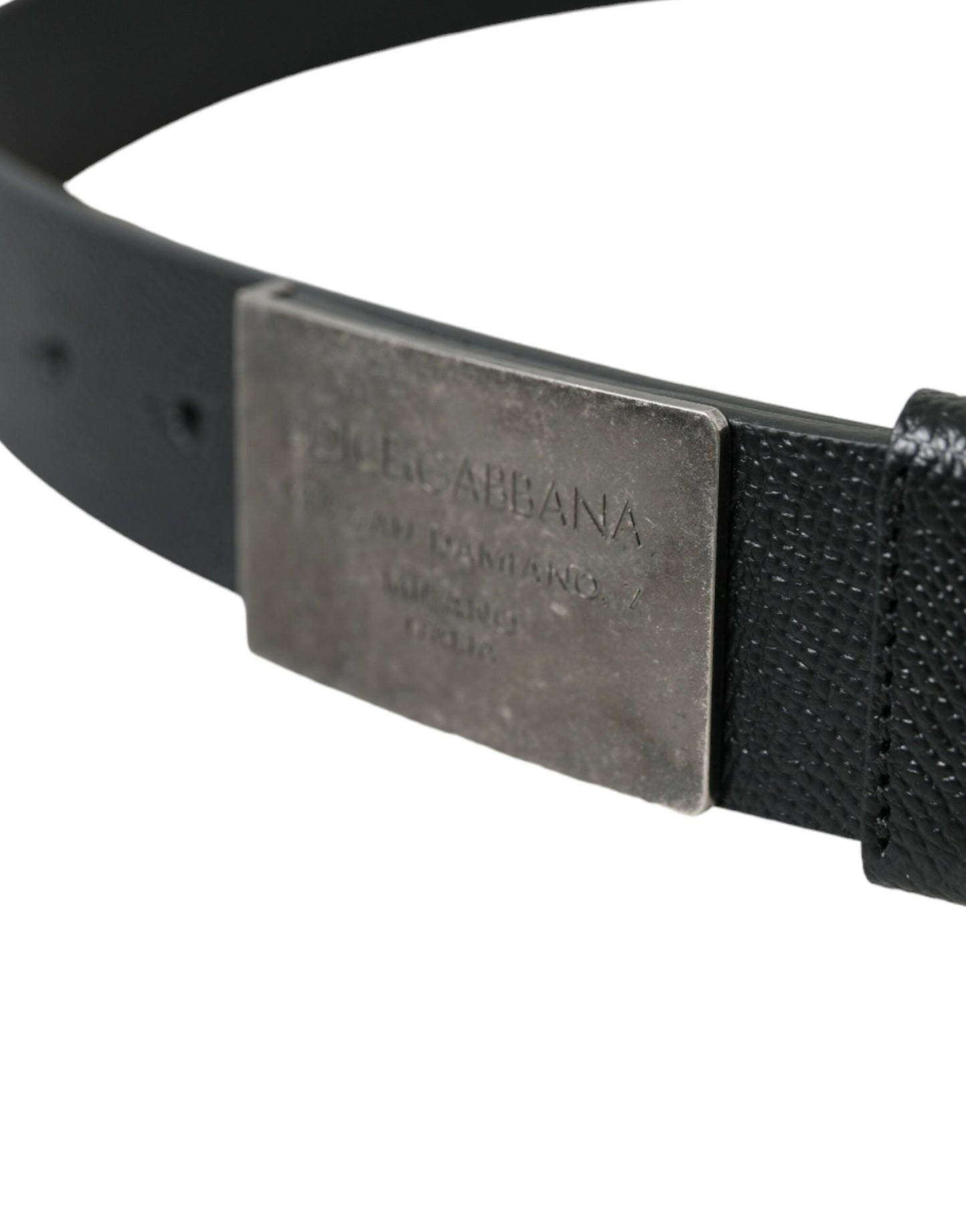 Dolce & Gabbana Elegant Black Calfskin Leather Belt