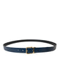 Dolce & Gabbana Elegant Blue Leather Belt with Metal Buckle