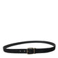 Dolce & Gabbana Elegant Black Leather Belt with Metal Buckle