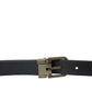 Dolce & Gabbana Elegant Black Leather Belt with Metal Buckle