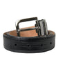 Dolce & Gabbana Chic Black Leather Belt with Metal Buckle