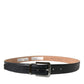 Dolce & Gabbana Chic Black Leather Belt with Metal Buckle