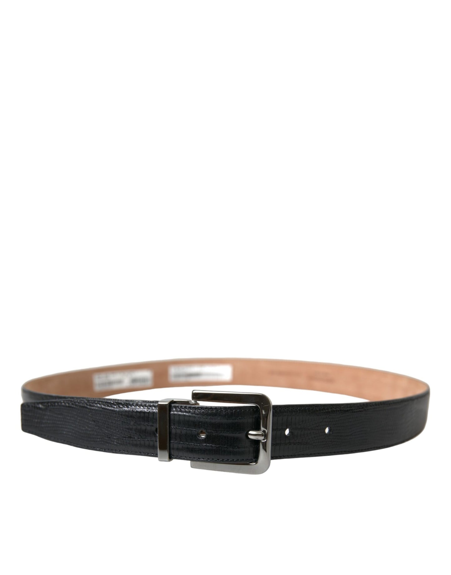 Dolce & Gabbana Chic Black Leather Belt with Metal Buckle