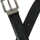 Dolce & Gabbana Chic Black Leather Belt with Metal Buckle