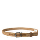 Dolce & Gabbana Elegant Beige Woven Leather Belt