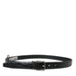 Dolce & Gabbana Elegant Black Leather Belt with Metal Buckle