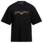 Dolce & Gabbana Gold Embroidered Logo Black Cotton Tee