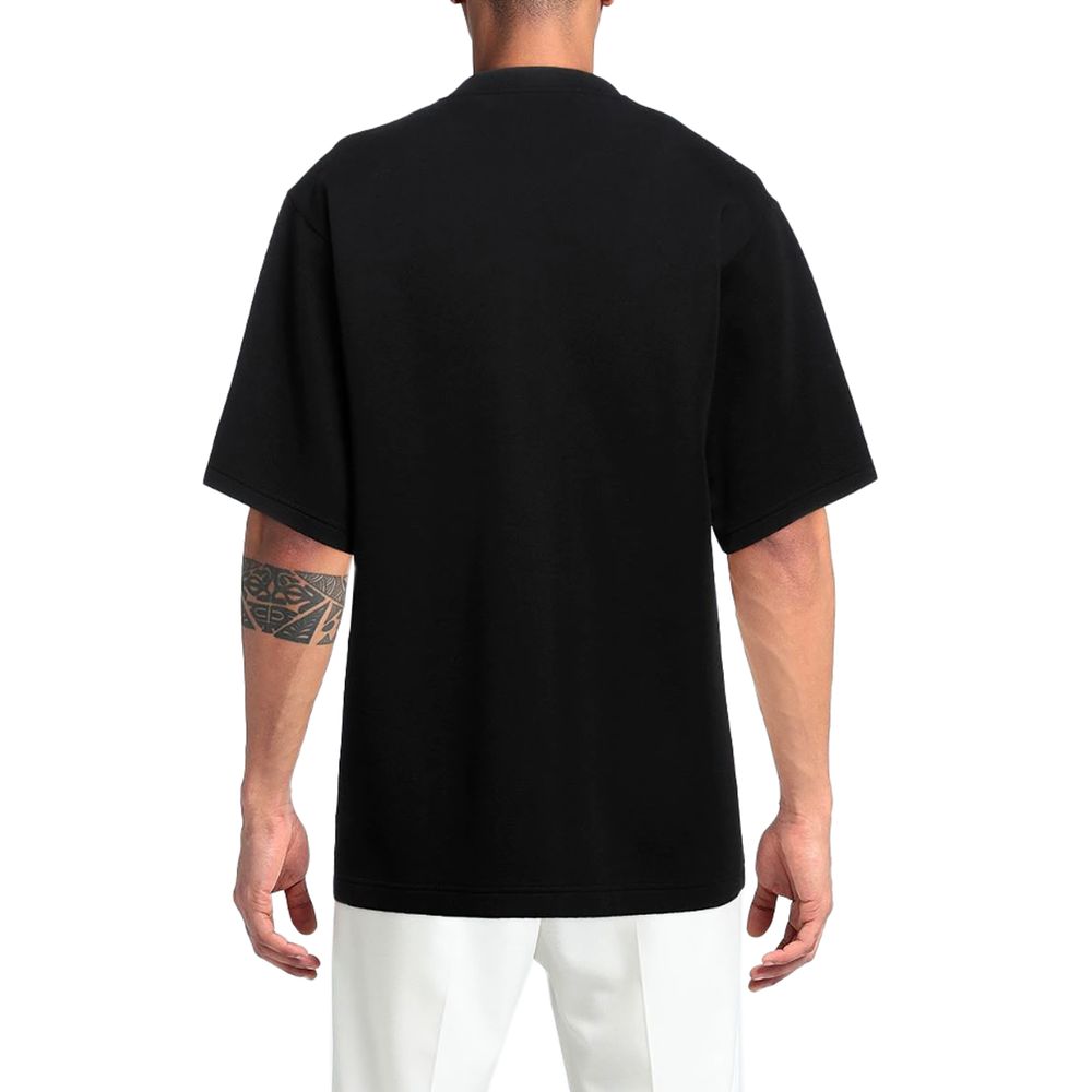 Dolce & Gabbana Gold Embroidered Logo Black Cotton Tee