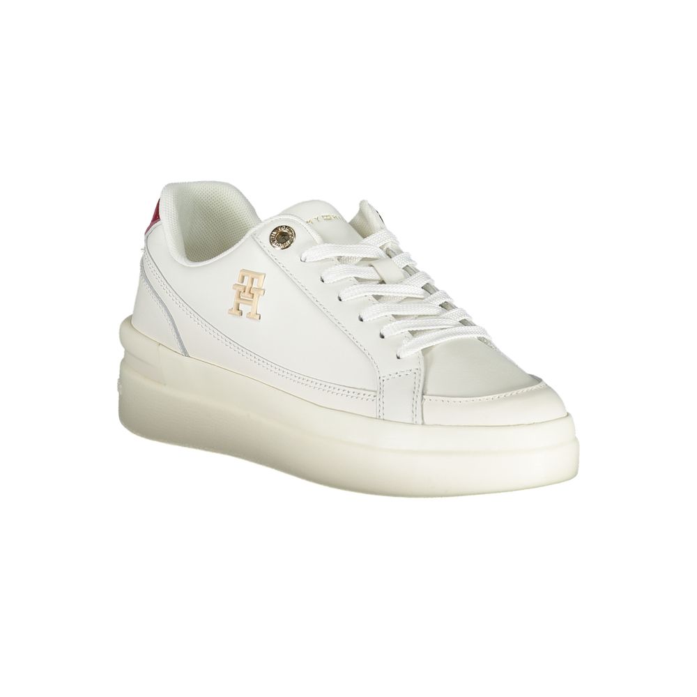 Tommy Hilfiger Elegant White Sneakers with Contrast Detailing