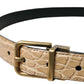 Dolce & Gabbana Elegant Beige Leather Belt