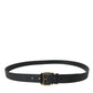 Dolce & Gabbana Elegant Black Leather Belt with Metal Buckle