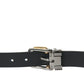 Dolce & Gabbana Elegant Black Leather Belt with Metal Buckle