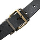 Dolce & Gabbana Elegant Black Leather Belt with Metal Buckle