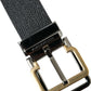 Dolce & Gabbana Elegant Black Leather Belt with Metal Buckle