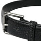 Dolce & Gabbana Elegant Black Leather Belt with Metal Buckle