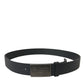 Dolce & Gabbana Elegant Black Leather Belt with Metal Buckle