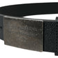 Dolce & Gabbana Elegant Black Leather Belt with Metal Buckle